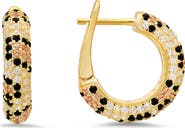 Queen Jewels Cubic Zirconia Leopard Spot Hoop Earrings