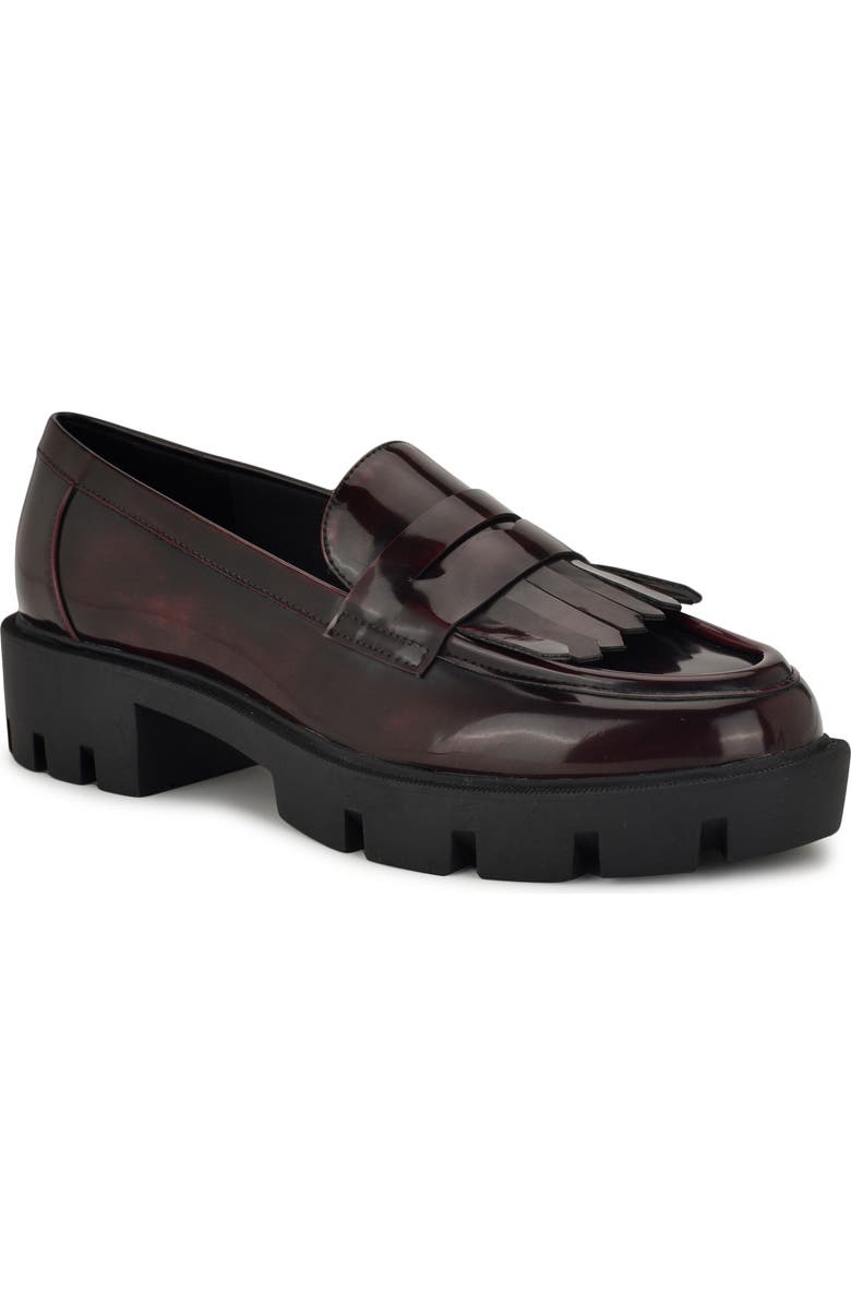 Nine West Missa Platform Lug Loafer, Main, color, Dark Red 600