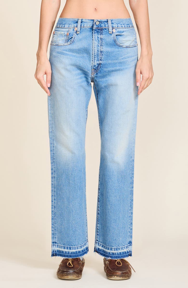 DENIMIST Lucy Released Fray Hem Boyfriend Jeans, Main, color, Alsen Indigo W/ Let Down Hem