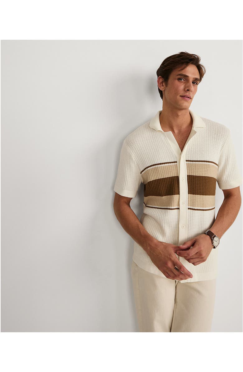 Lands' End Short Sleeve Camp Collar Sweater Polo, Alternate, color, 