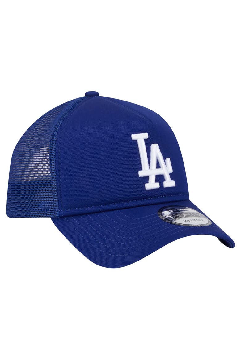 Men's New Era Royal Los Angeles Dodgers 9FORTY A-Frame Trucker Adjustable Hat, Alternate, color, Royal