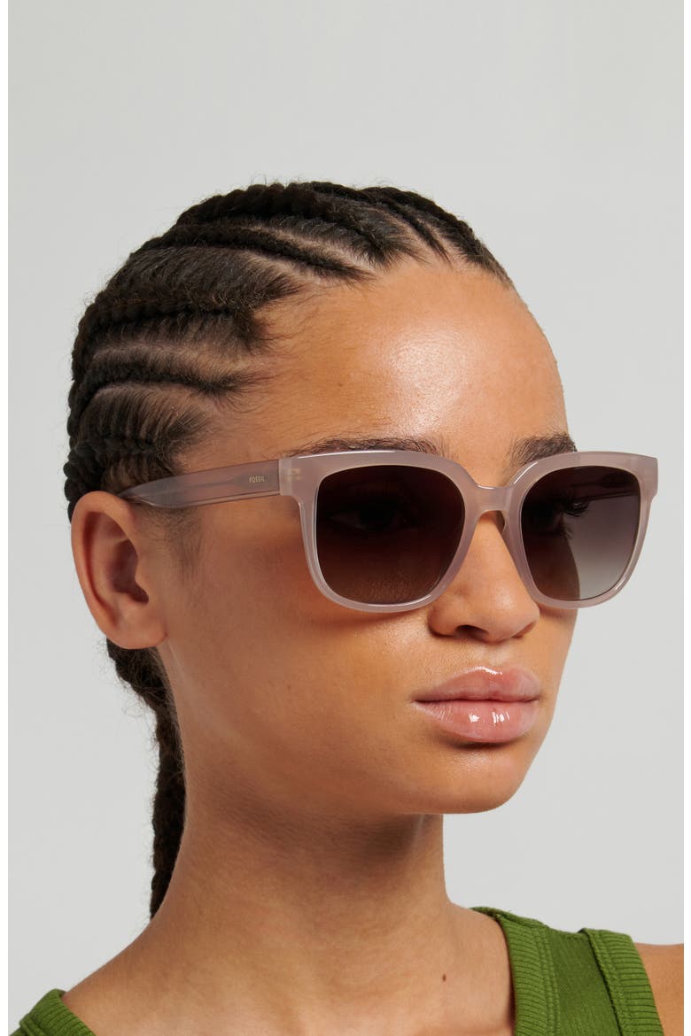 54mm Gradient Square Sunglasses, Alternate, color, LILAC/ BROWN SF
