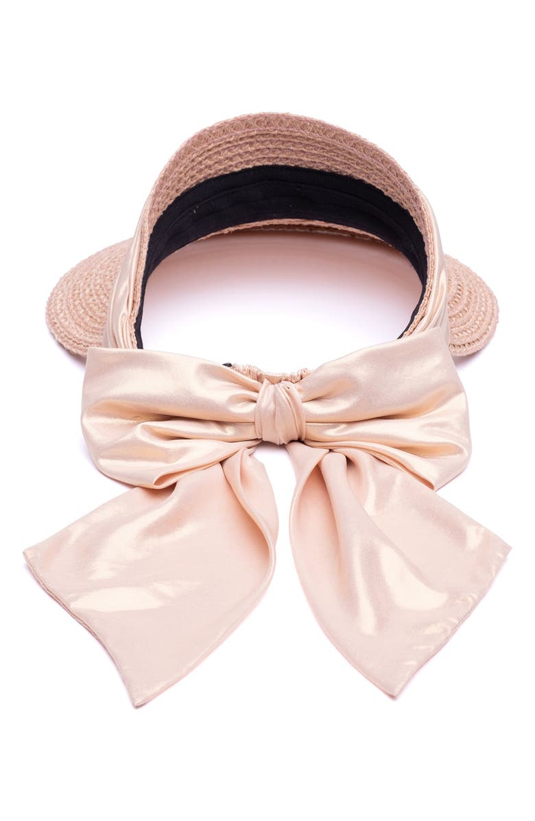 Eugenia Kim Ricky Hemp Blend Straw Visor, Alternate, color, Biscuit