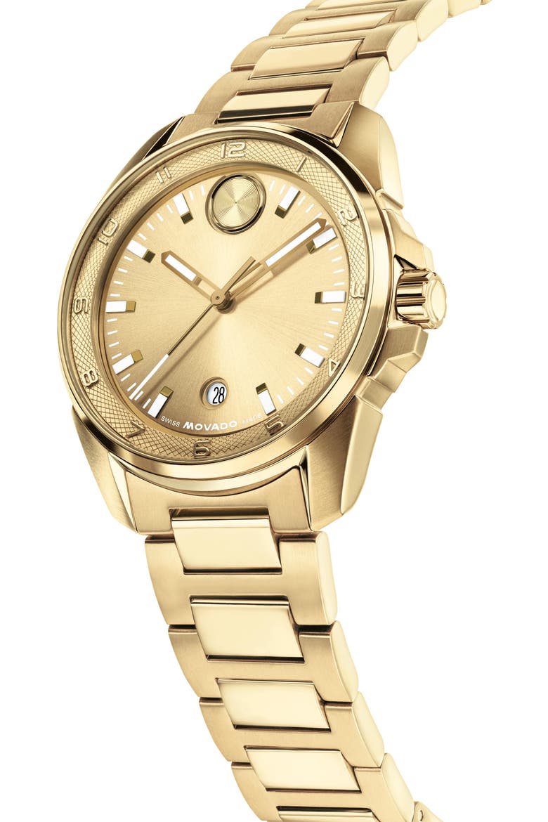 Bold Verso S Bracelet Watch, 42mm, Alternate, color, GOLD