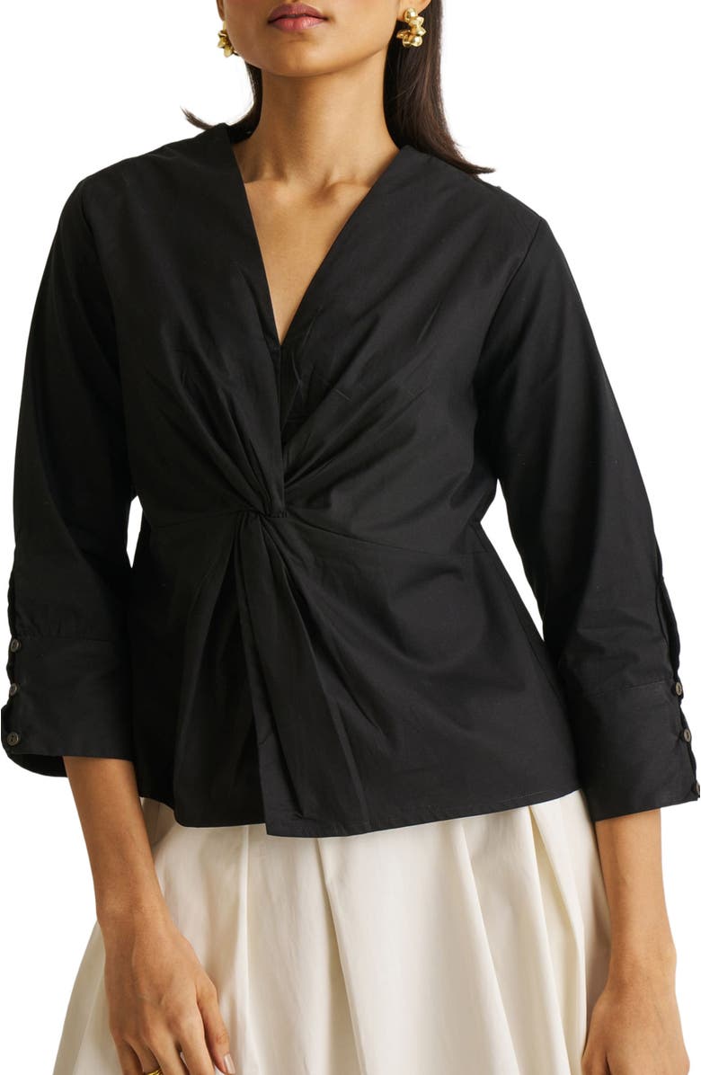 Reistor Front Twist Top, Alternate, color, Black