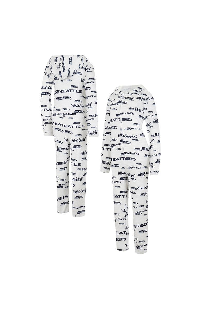 CONCEPTS SPORT Women's Concepts Sport  Cream Seattle Seahawks Docket Hoodie Full-Zip Union Suit, Main, color, 