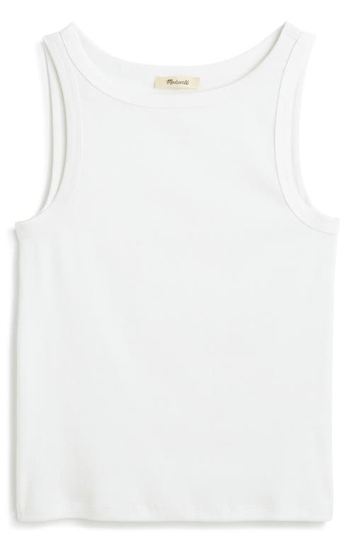Madewell High Neck Cotton Tank In White