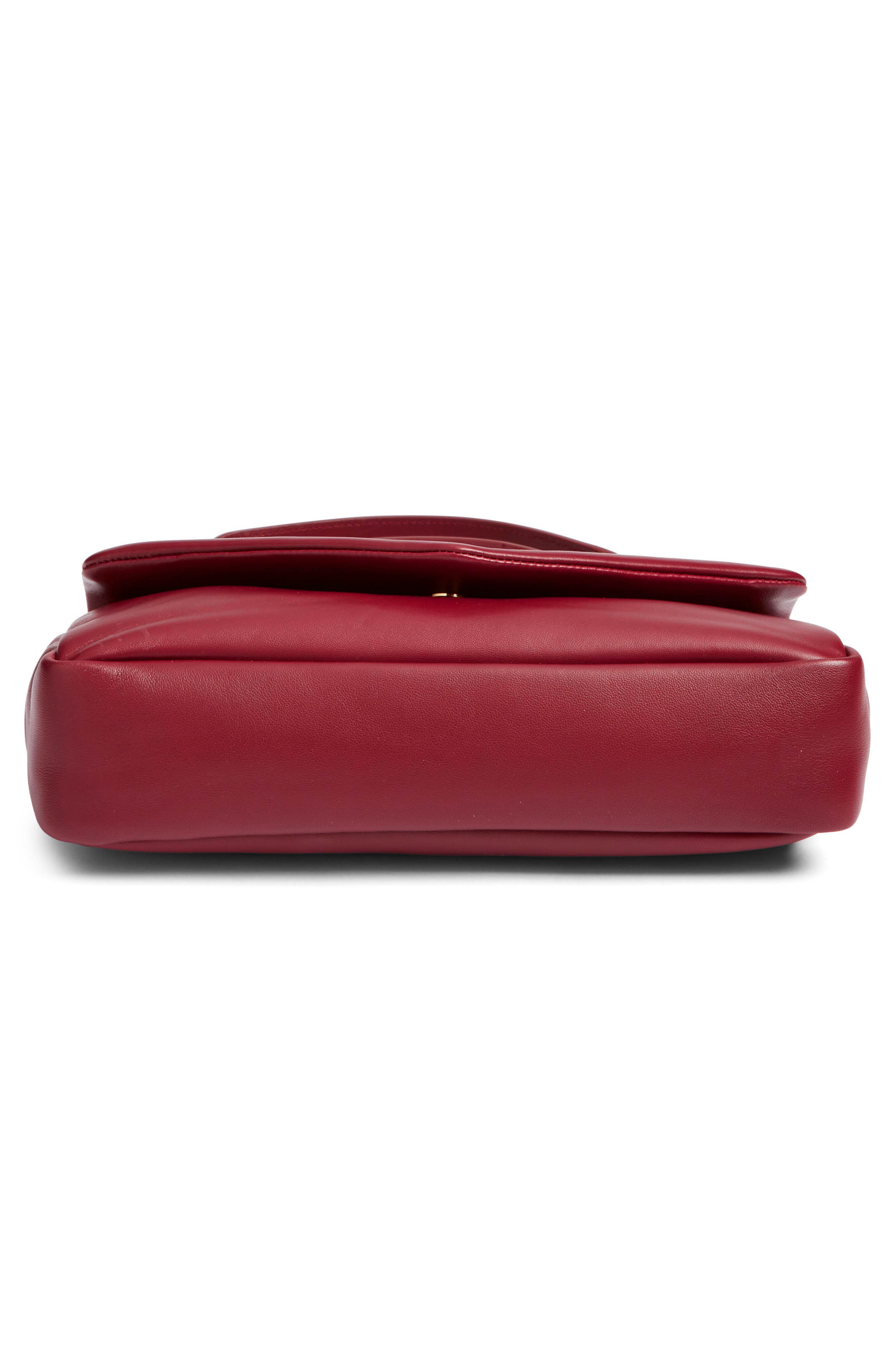 Saint Laurent Calypso Lambskin Leather Shoulder Bag, Alternate, color, Rouge Merlot