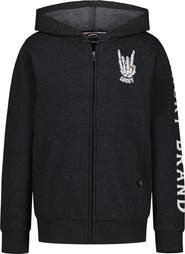 Lucky Brand Kids' Skelly Hand Graphic Full Zip Hoodie
