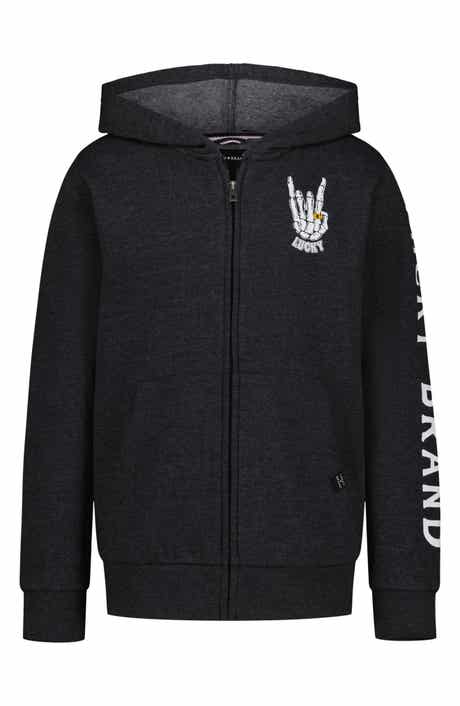 Kids' Skelly Hand Graphic Full Zip Hoodie
