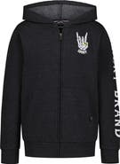 Lucky Brand Kids' Skelly Hand Graphic Full Zip Hoodie