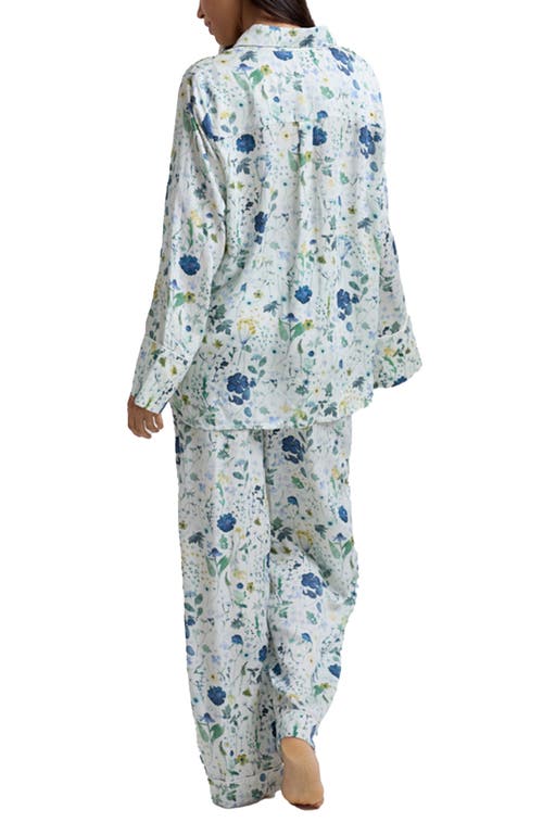 Lily And Lionel London Evie Long Sleeve Print Pajama Set In Blue