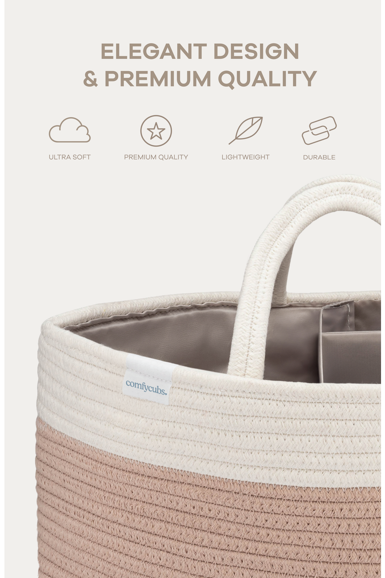 Rope Diaper Caddy, Alternate, color, Blush