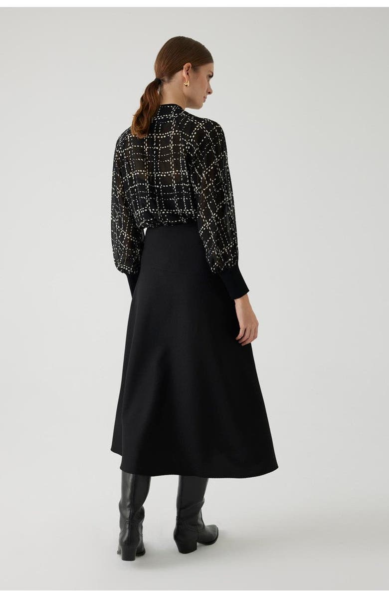 Exquise Amadea Pleated Skirt, Alternate, color, Black