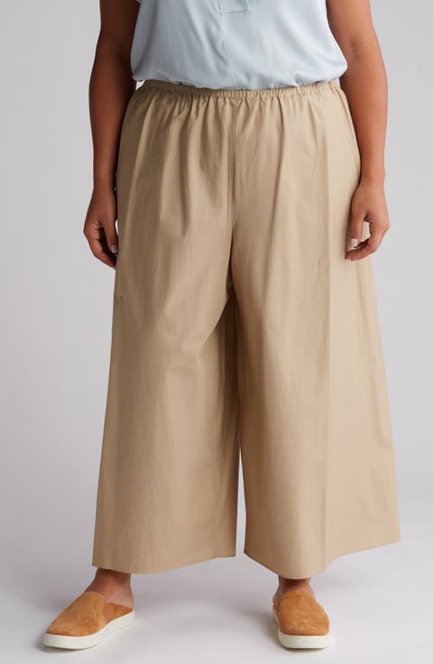 Poplin Bias Cotton Culottes (Plus Size)