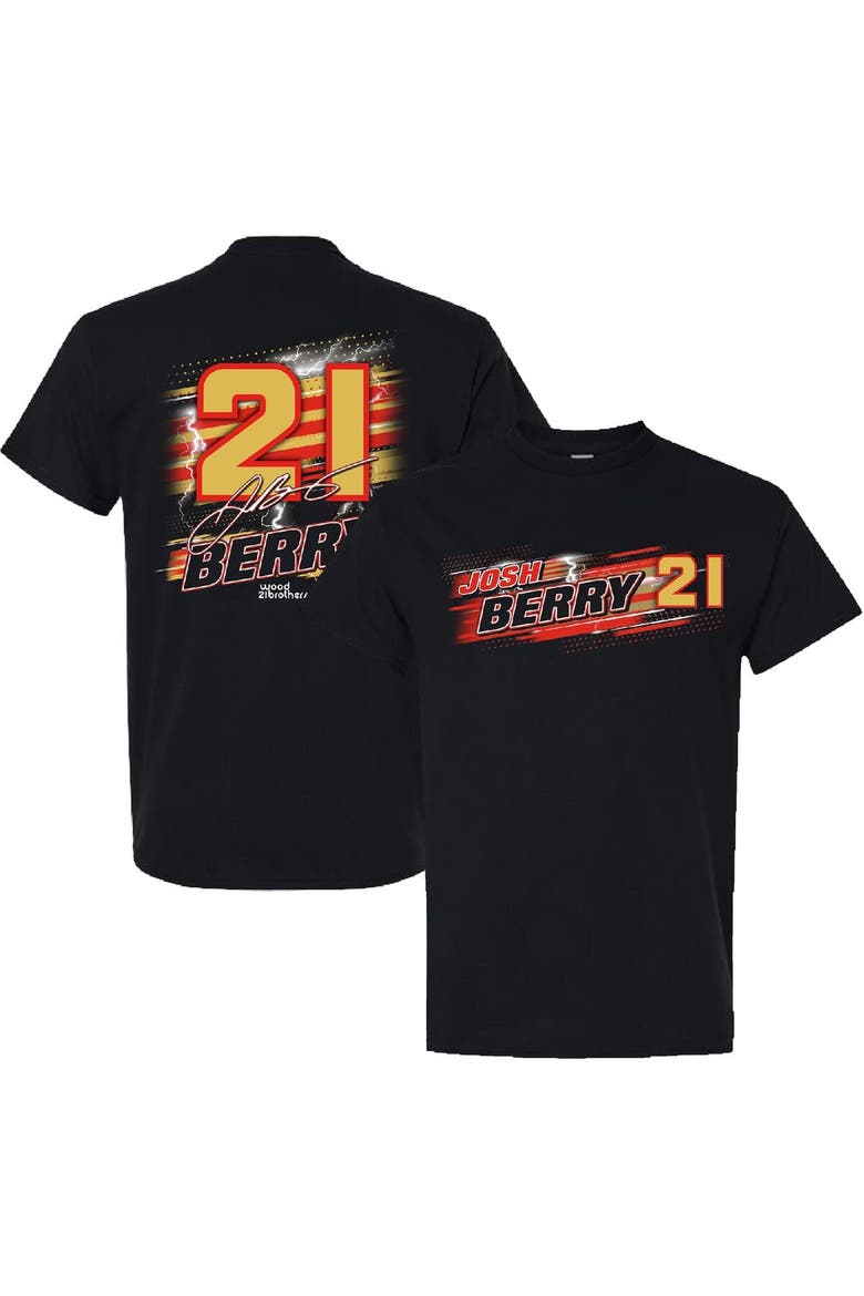 Men's Checkered Flag Sports Black Josh Berry Name & Number T-Shirt, Main, color, Black