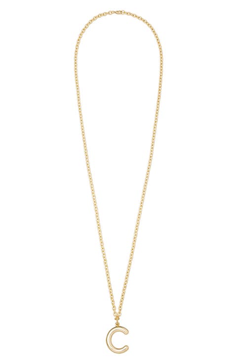 The Big Puffy Initial Pendant Necklace