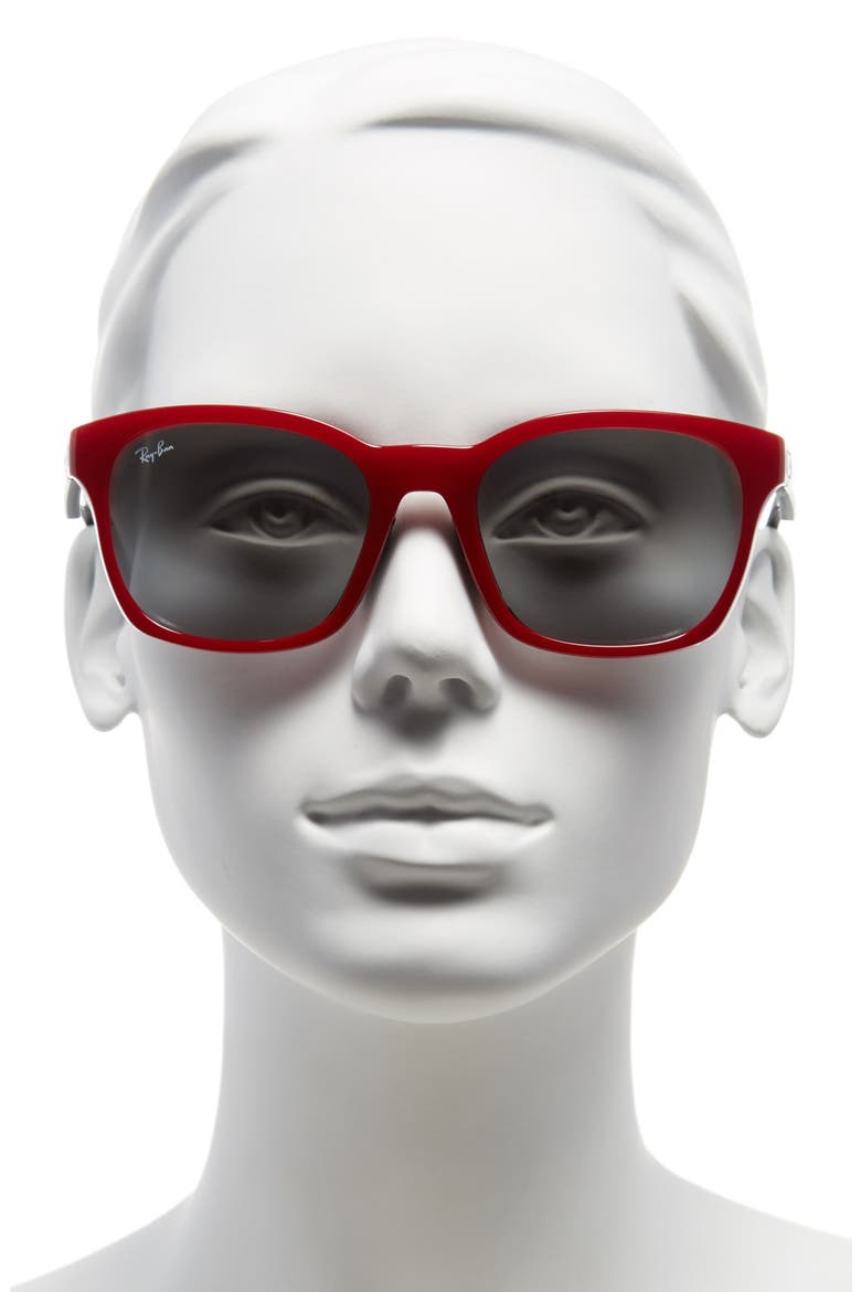 56mm Sunglasses, Alternate, color, RED