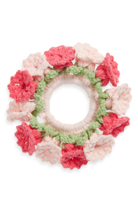 Floral Crochet Scrunchie