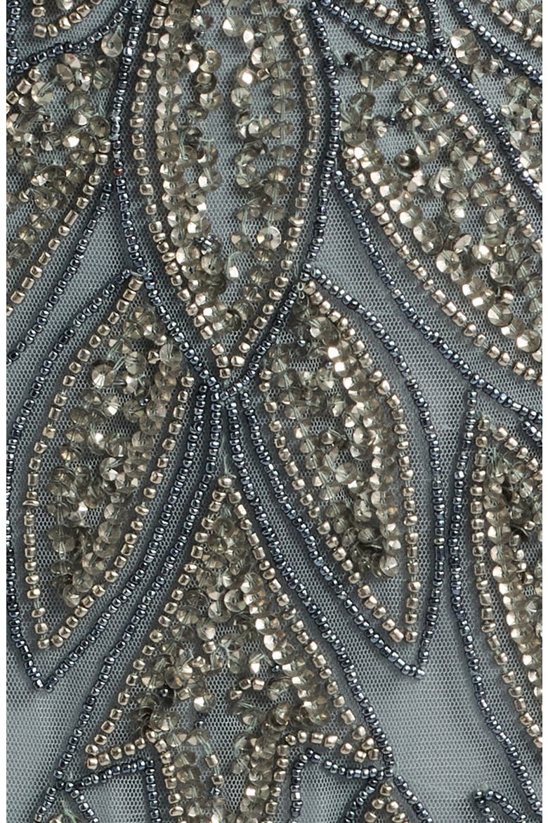 Beaded Cap Sleeve Column Gown, Alternate, color, TEAL 401