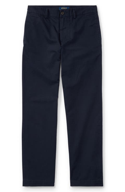 Kids' Flat Front Stretch Cotton Chinos