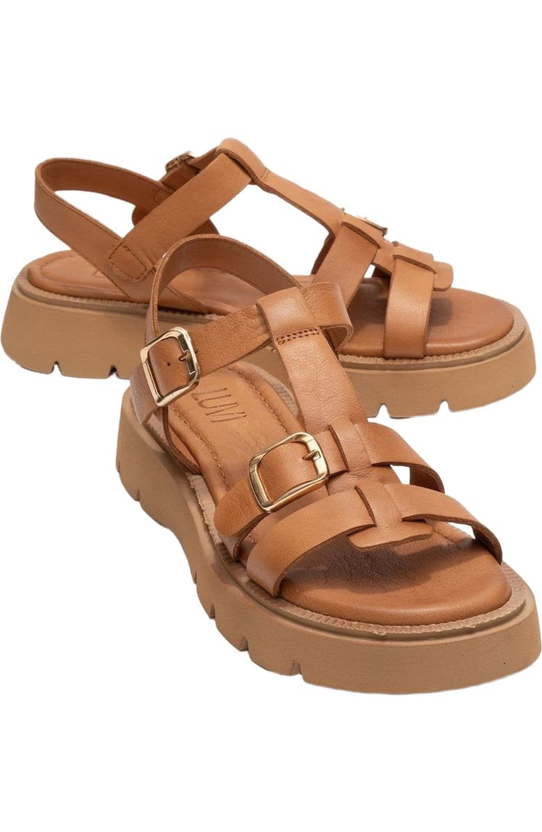 Forever & Always Shoes Melvin Leather Sandal, Main, color, Cognac Leather