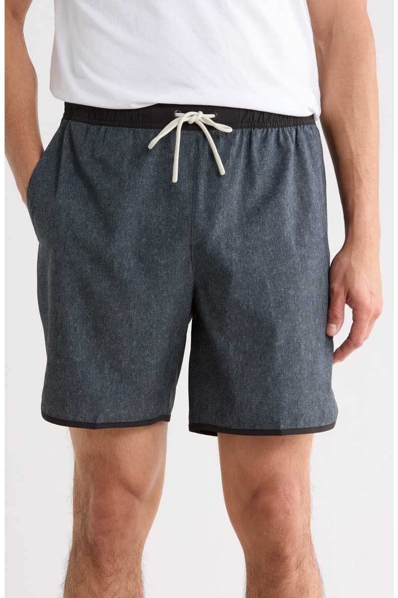 Performance Drawstring Shorts, Main, color, DARK CAVIAR HEATHER