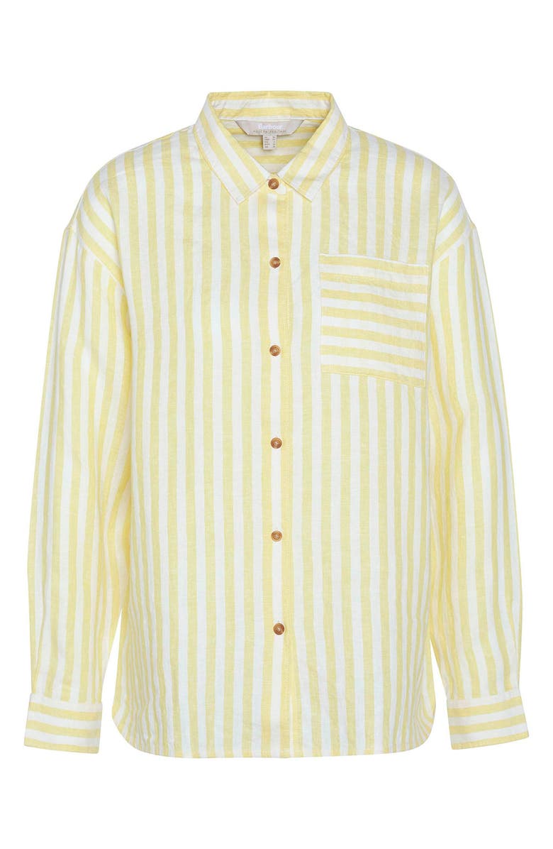 Barbour Annie Stripe Linen Button-Up Shirt, Alternate, color, Sunray Yellow Stripe