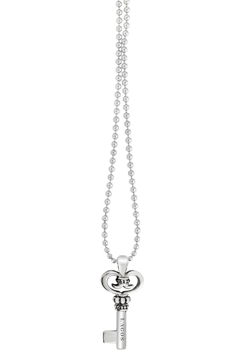Sterling Silver Key Long Strand Pendant Necklace, Alternate, color, KEY