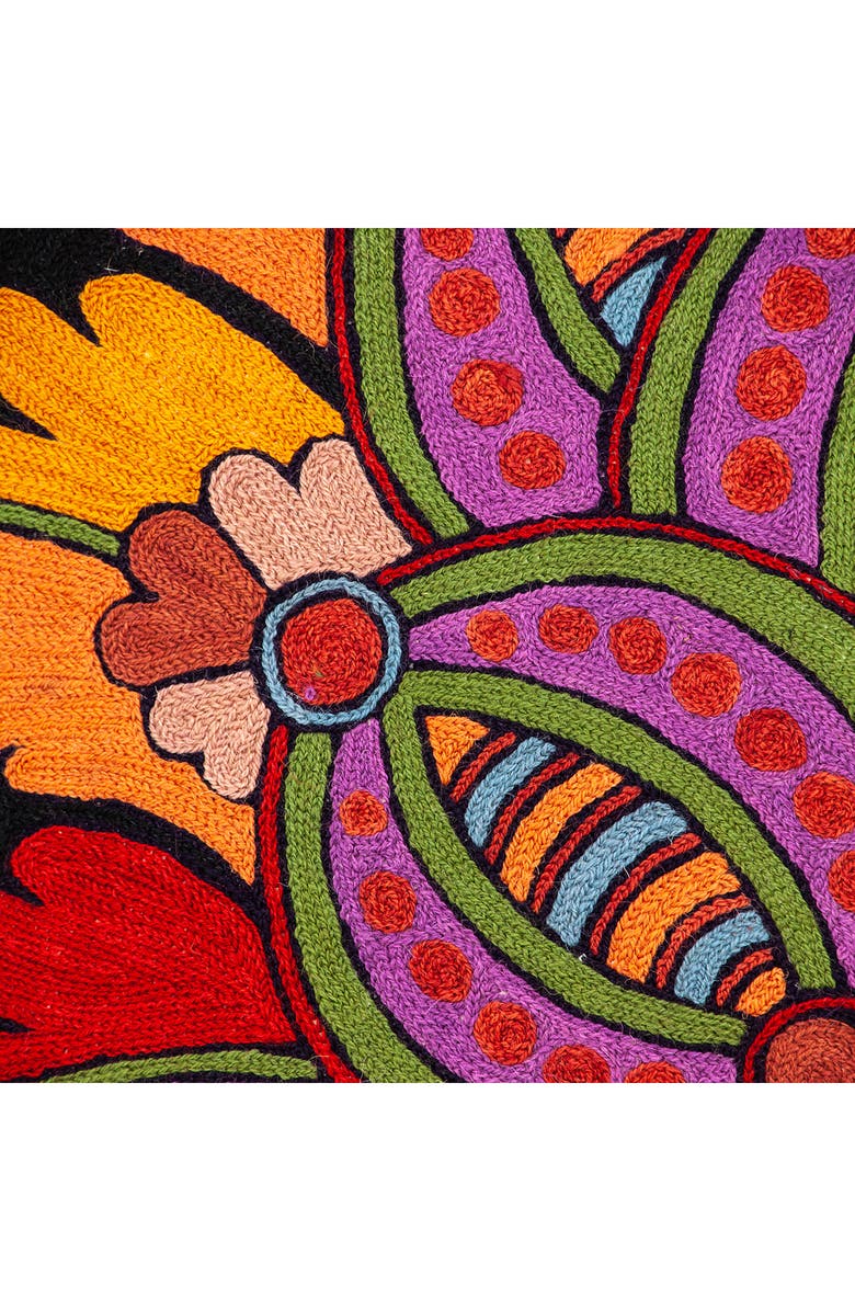 PARKLAND COLLECTION Hand-Embroidered Siacca Accent Pillow, Alternate, color, Black