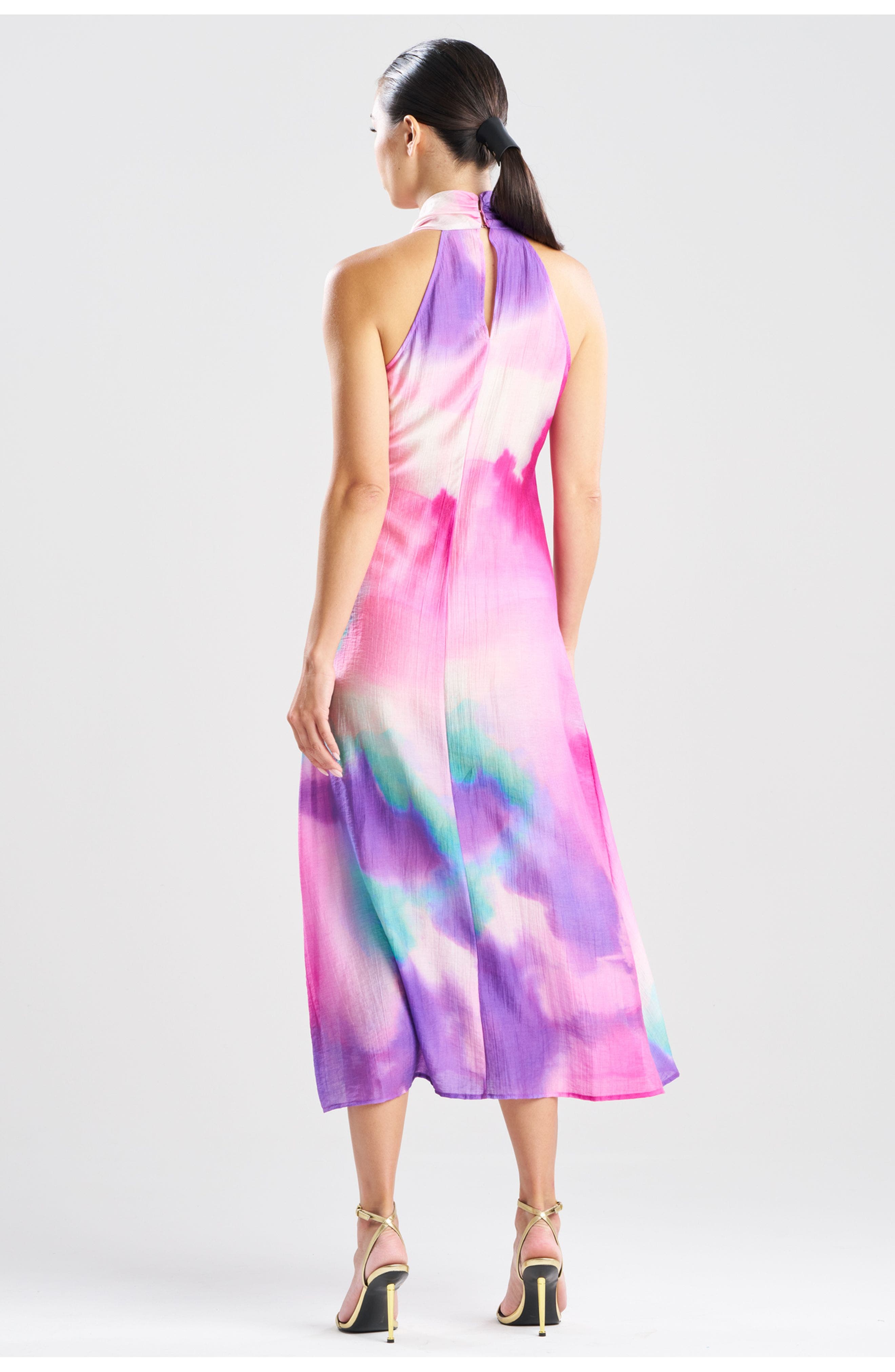Watercolor Halter Maxi Dress - image 2