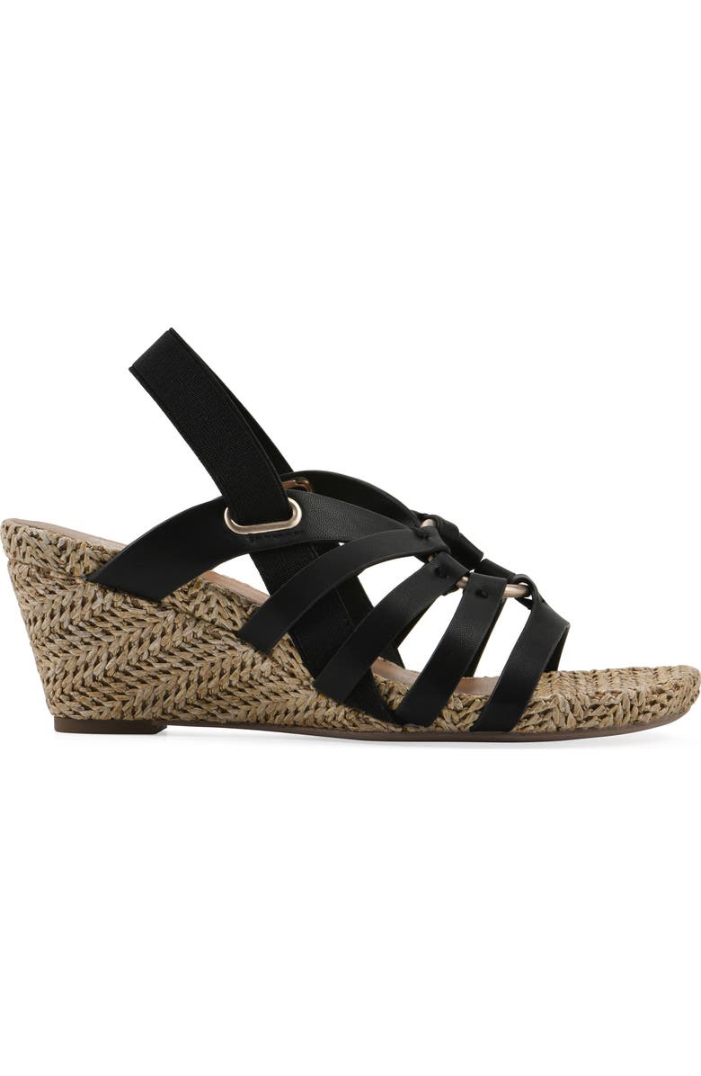 CLIFFS BY WHITE MOUNTAIN Ataps Wedge Slingback Sandal, Alternate, color, Black Smooth