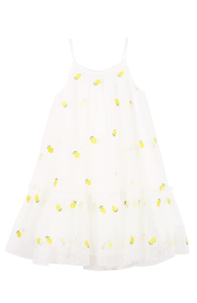 Zunie Kids' Embroidered Lemon Sleeveless Dress, Alternate, color, 