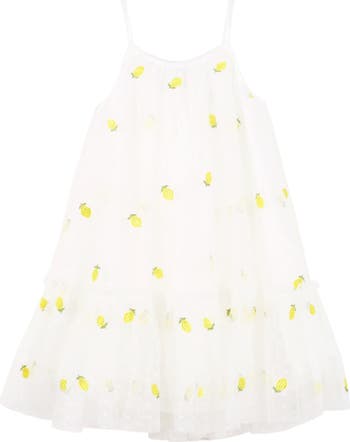 Kids' Embroidered Lemon Sleeveless Dress