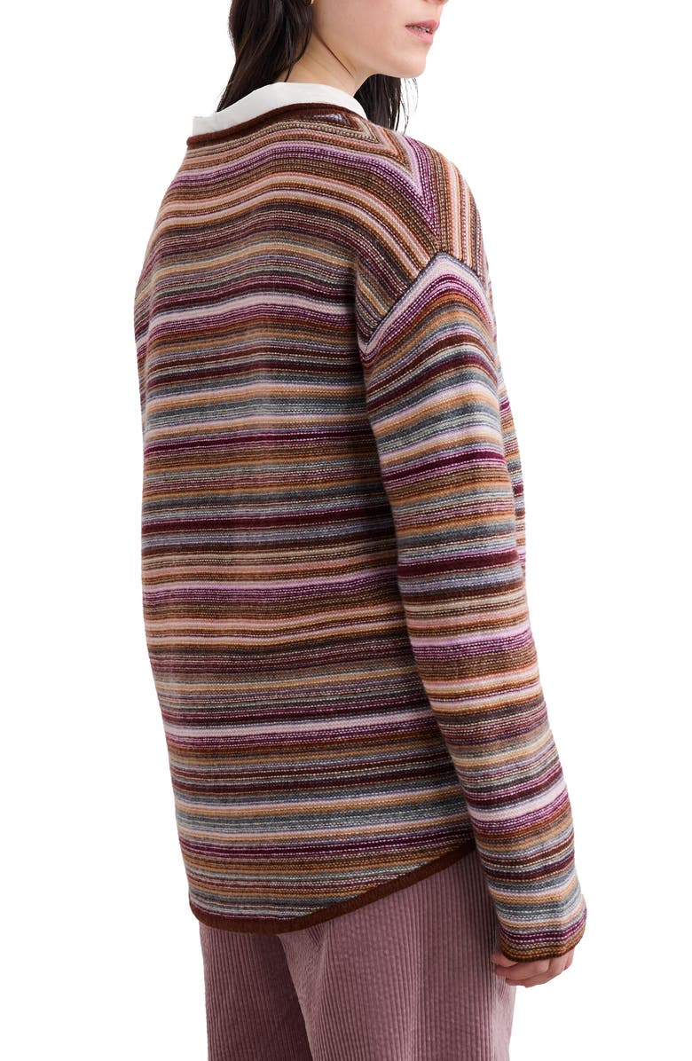 Seasalt Cornwall Fruity Stripe Wool Blend Sweater, Alternate, color, Ripple Marks Cocoa Multi