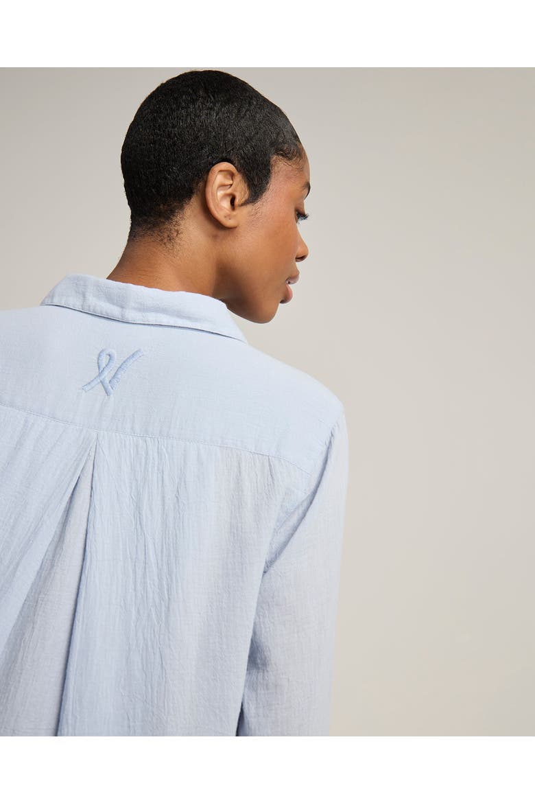 The Long Sleeve Maxi Shirt, Alternate, color, Navy Blue Stripe