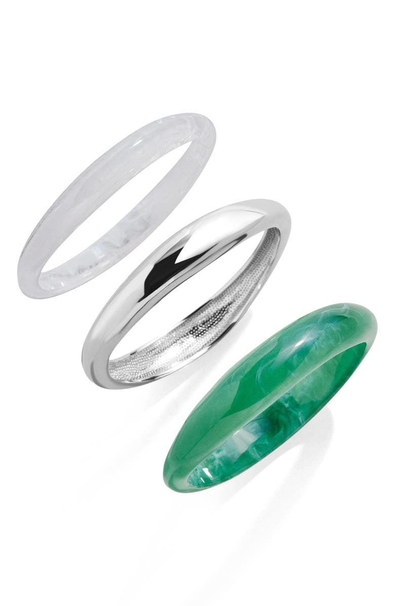 BaubleBar Raven Set of 3 Bangle Bracelets, Alternate, color, Silver