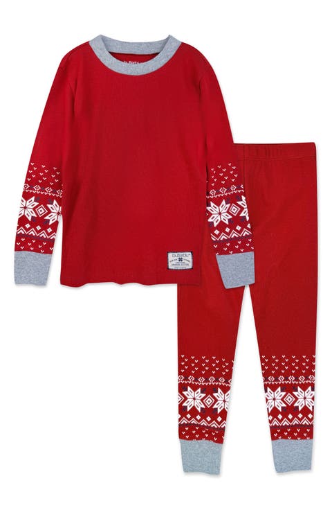 Kids' Zen Print Fitted Organic Cotton Two-Piece Pajamas