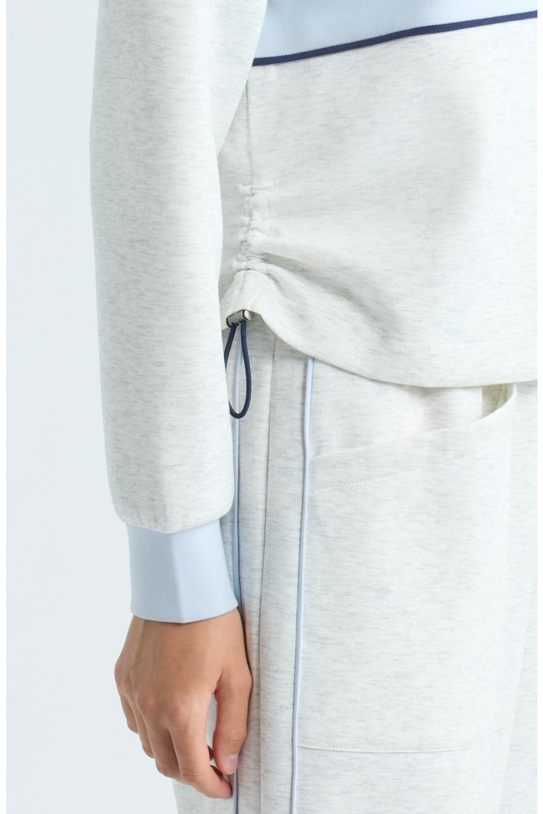 Colorblock Sweatshirt, Alternate, color, HEATHER CREAM/ XENON BLUE