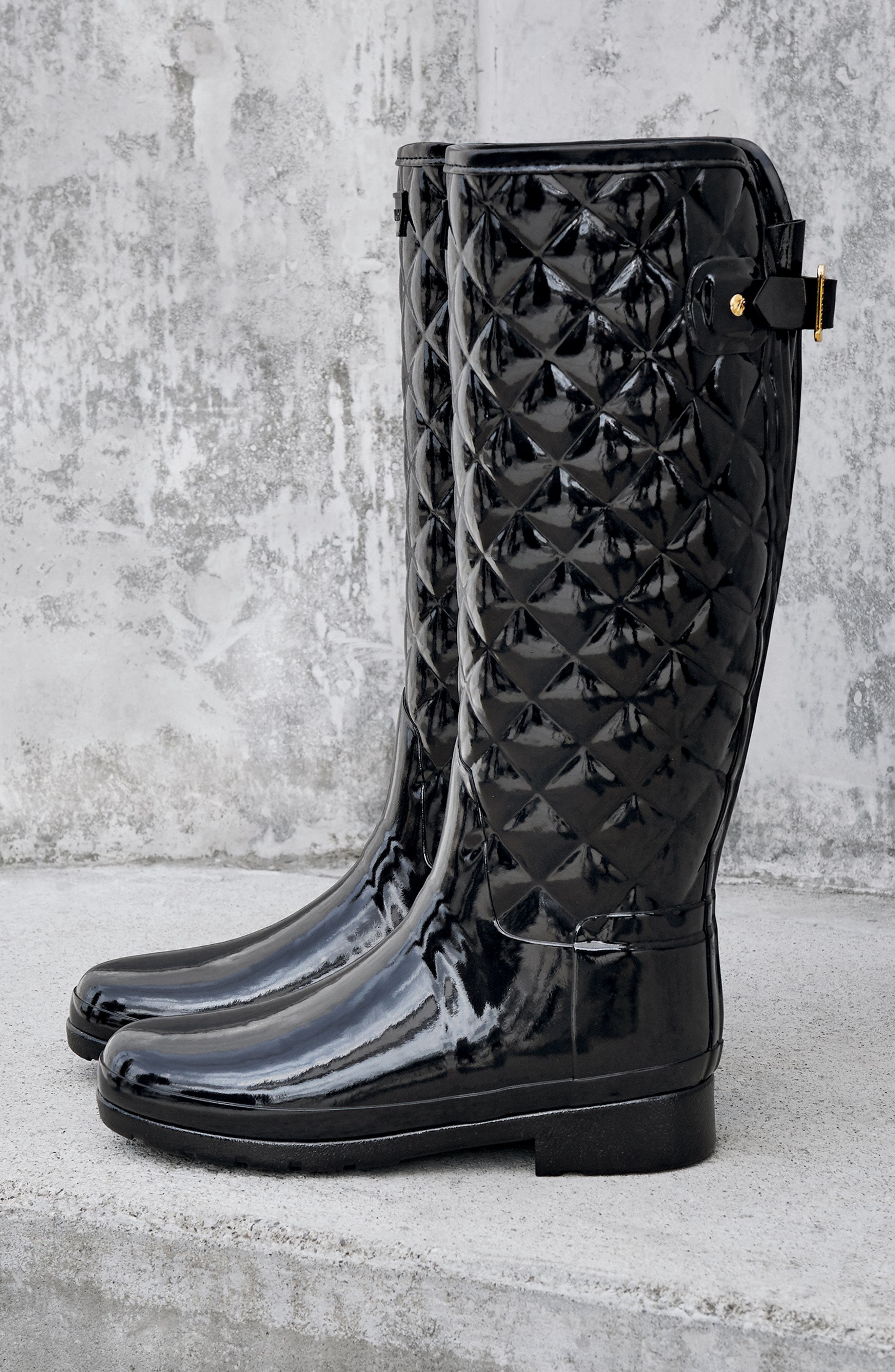 Hunter Original Refined High Gloss Quilted Waterproof Rain Boot