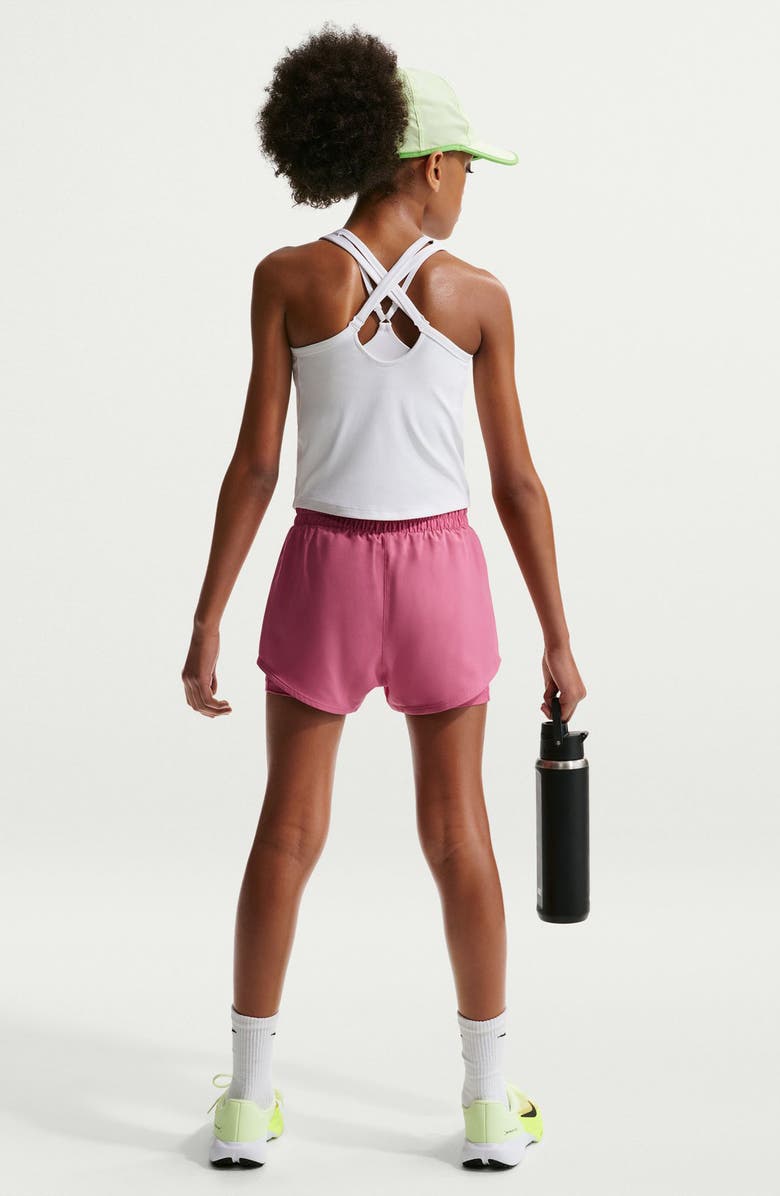 Nike Kids' Dri-FIT 2-in-1 Athletic Shorts, Alternate, color, Peony/ White