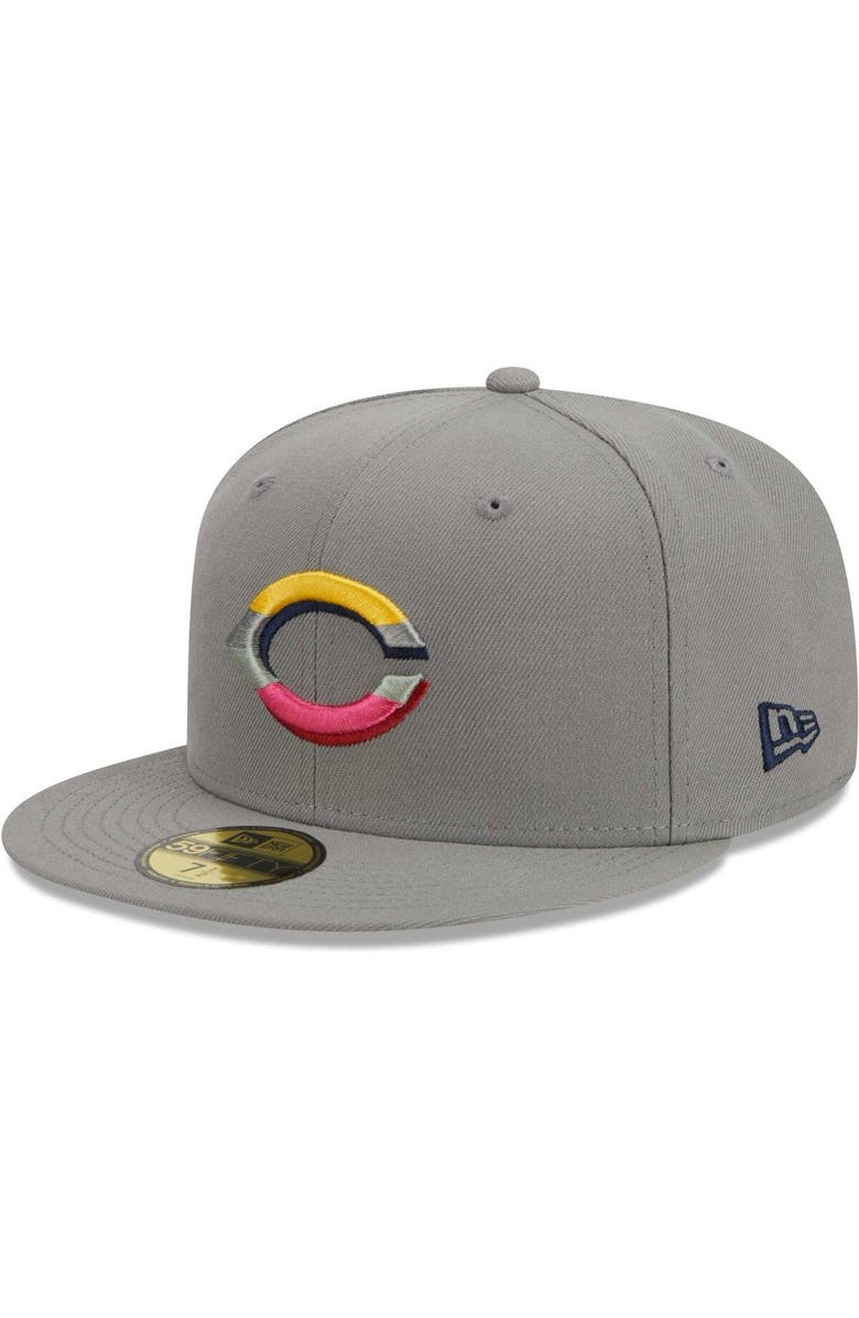 New Era Men's New Era Gray Cincinnati Reds Color Pack 59FIFTY Fitted Hat, Alternate, color,