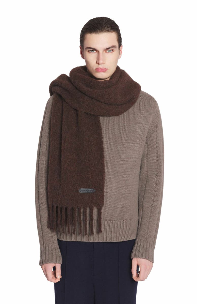 Lanvin fringed Scarf in wool, Alternate, color, 