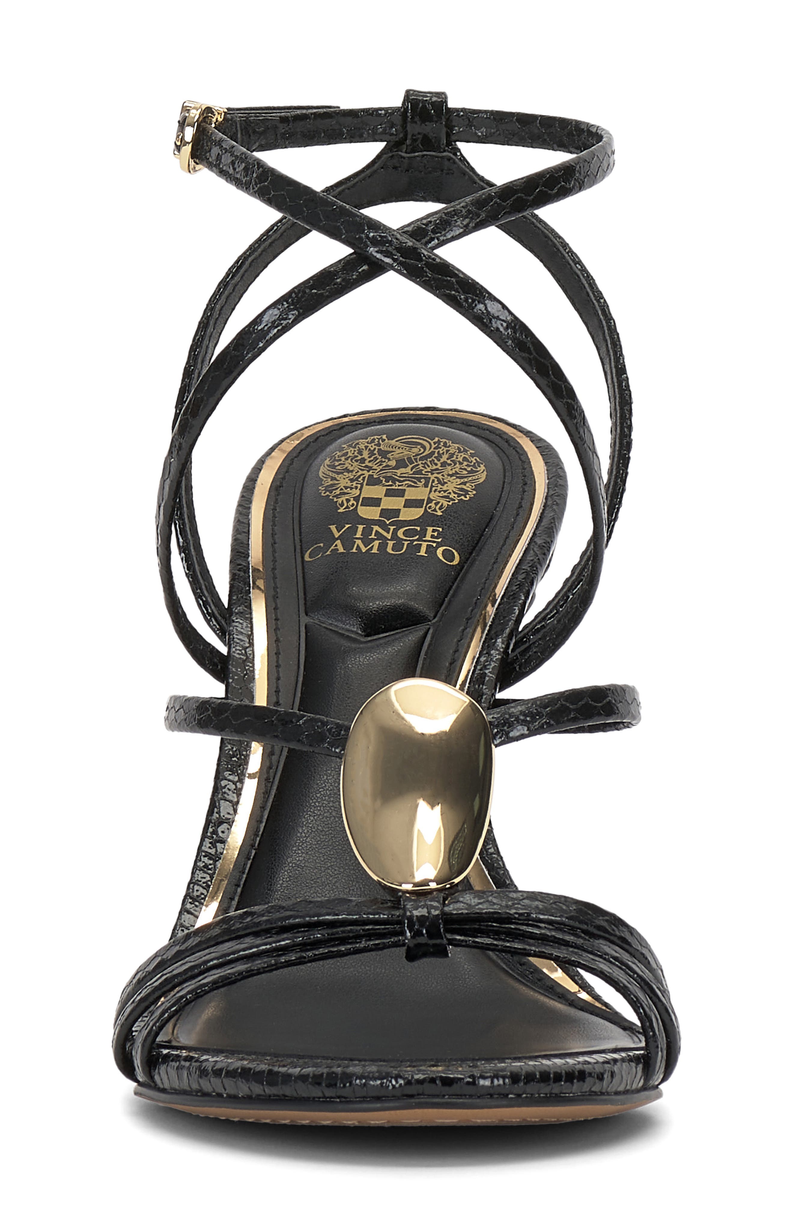Vince Camuto Arlein Strappy Sandal, Alternate, color, Black Embossed