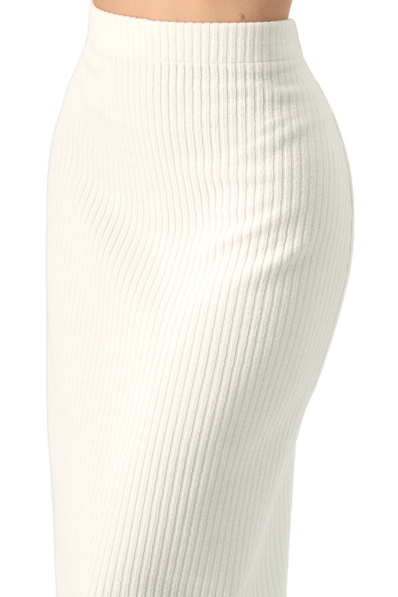 Long Ribbed Pencil Skirt with Back Zipper, Alternate, color, Natural