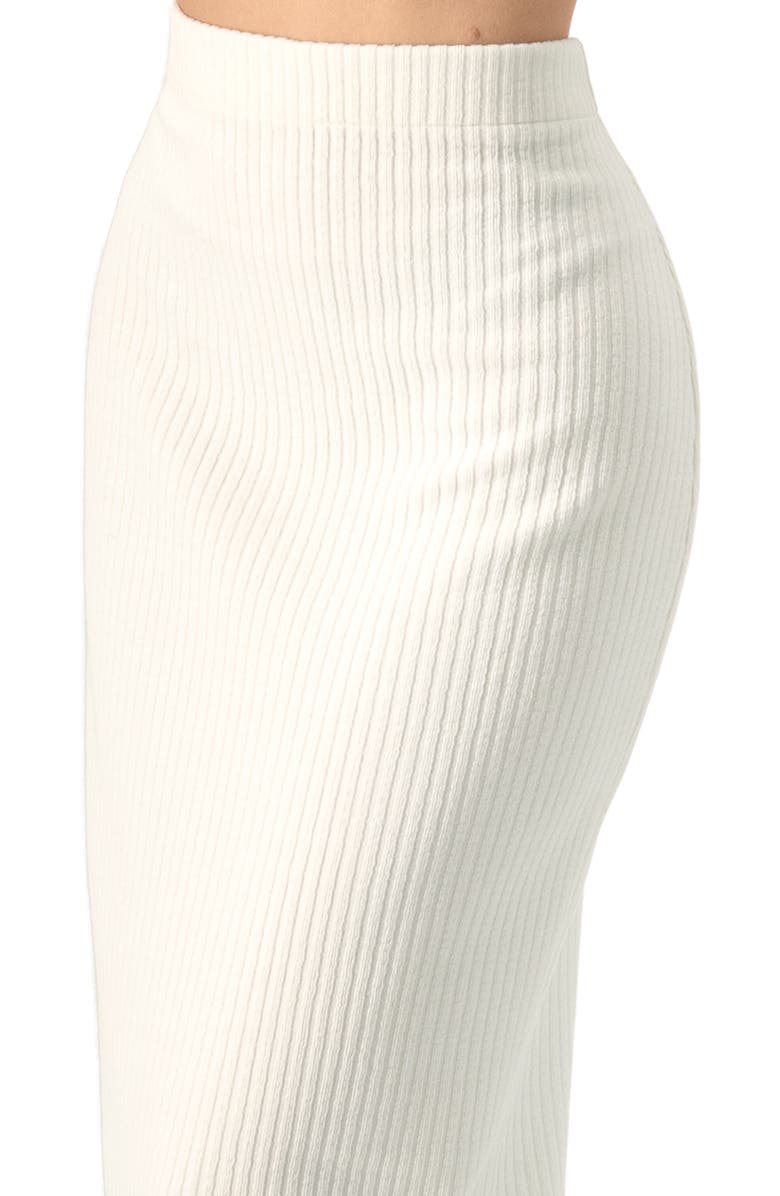 IVONNE Long Ribbed Pencil Skirt with Back Zipper, Alternate, color, Natural