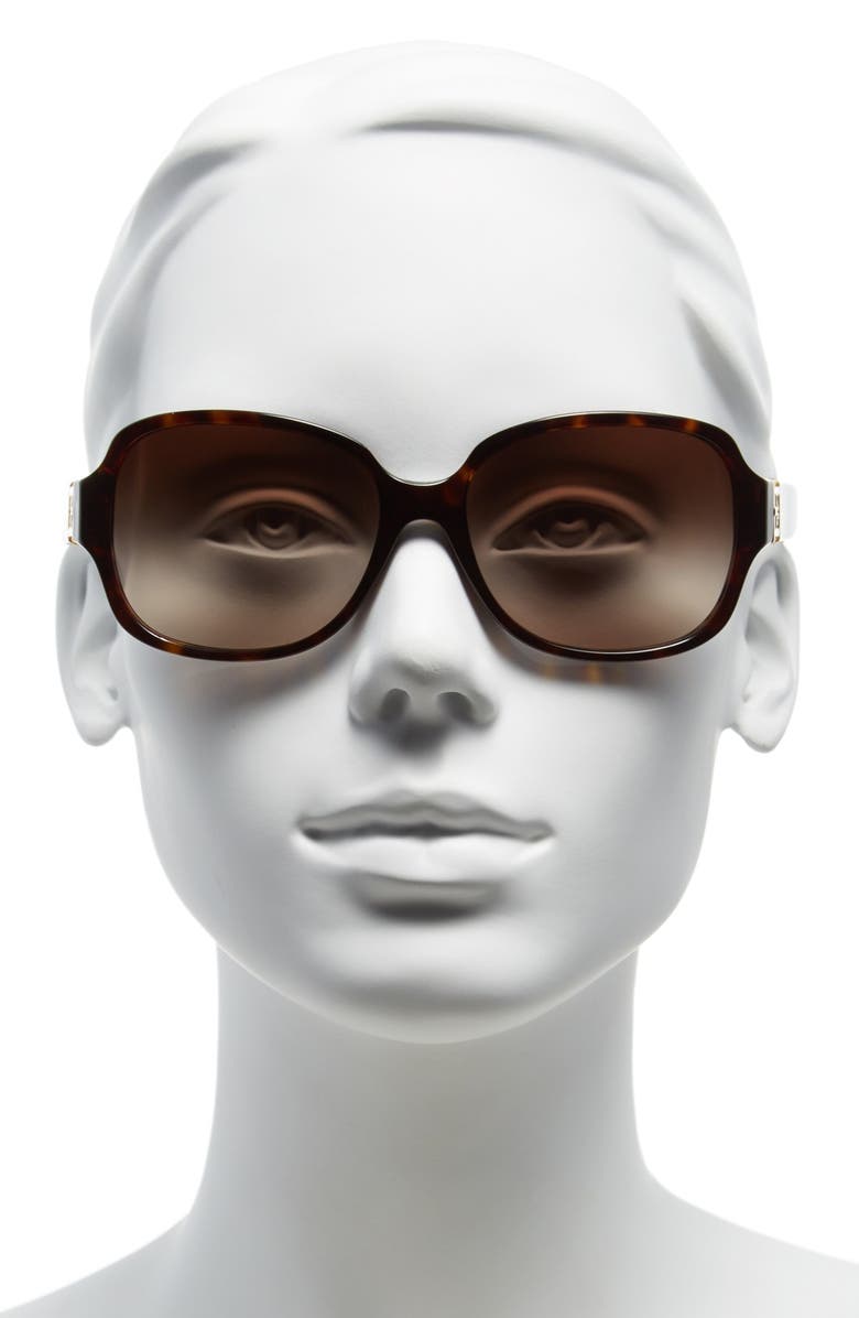 Tory Burch 'P Square' 57mm Sunglasses, Alternate, color, 