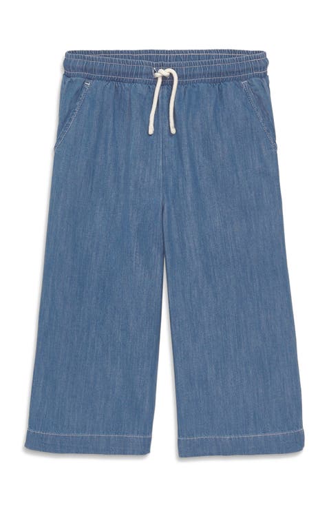Kids Chambray Cropped Easy Pant