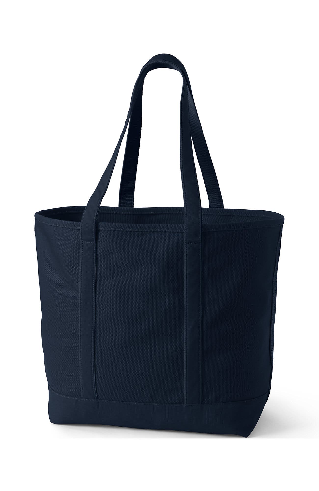 Open Top Long Handle Canvas Tote Bag, Alternate, color, Radiant Navy