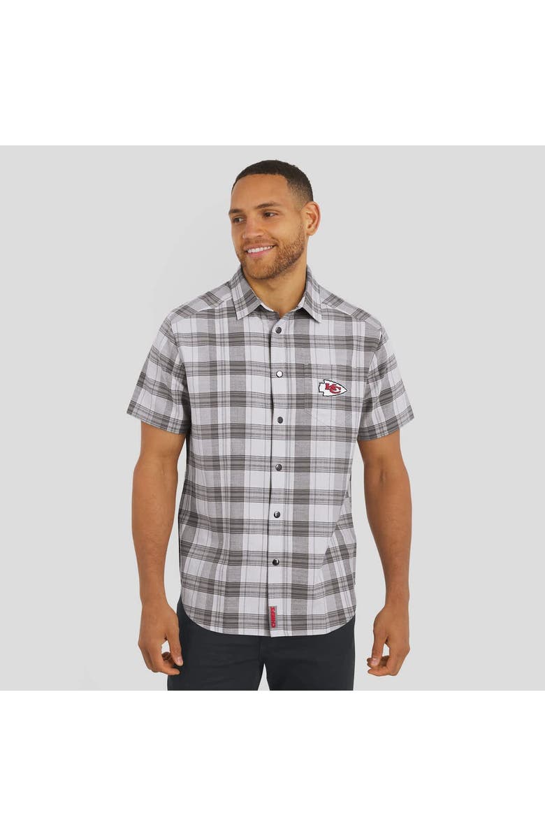 Darius Rucker Collection by Fanatics Men's Darius Rucker Collection by Fanatics Gray Kansas City Chiefs Team Plaid Short Sleeve Full-Snap Shirt, Alternate, color, Gray
